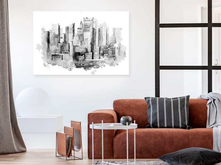 Canvas Monochrome Architecture - Cityscape Painted With Watercolor 149835 additionalImage 3