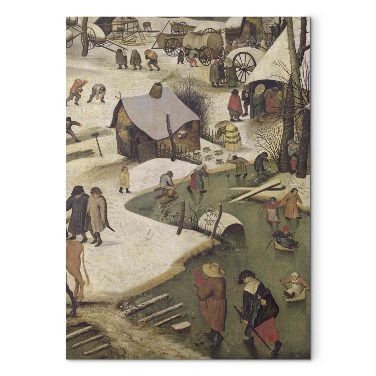 Canvas The Census at Bethlehem, detail of children playing on the frozen river 154435
