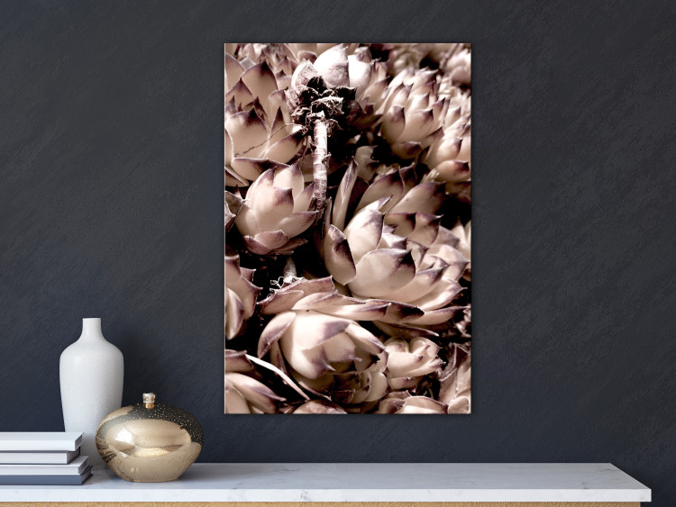 Canvas Romantic succulents - an artistic photo of a plant in pastels 122645 additionalImage 3