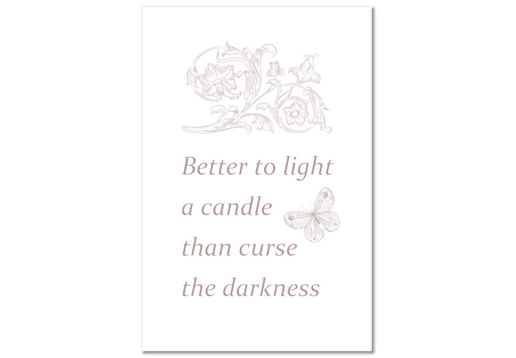 Canvas A light in the tunnel - motivational quote in English with ornaments 122845