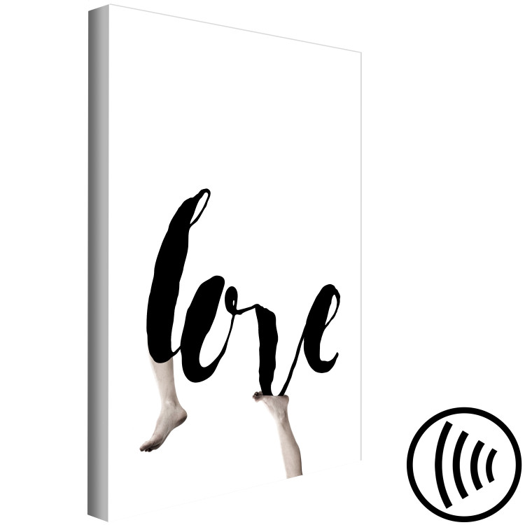 Canvas Black English Love sign - white abstraction with legs 128345 additionalImage 6