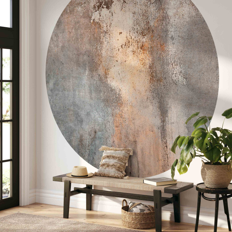 Round wallpaper Concrete Wall - Decorative Textural Plaster in Gray Colors 151445 additionalImage 3