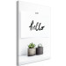 Canvas Scandinavian details - succulents on the shelf and a ''hello'' sign 117455 additionalThumb 2