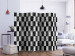 Room Divider Checkerboard II (5-piece) - black and white marble-like pattern 124155 additionalThumb 2