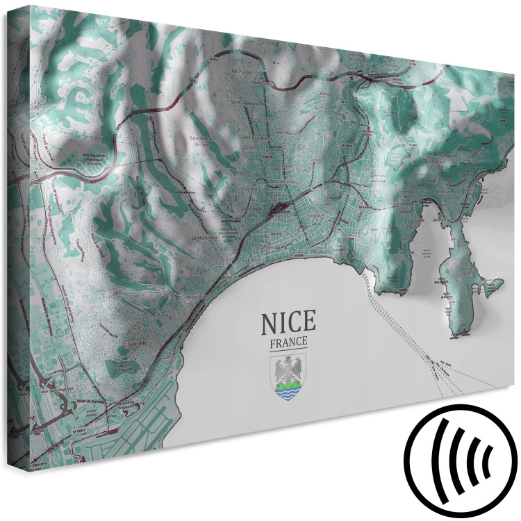 Canvas Map of Nice - map of French city with inscription and the coat of arms 131655 additionalImage 6