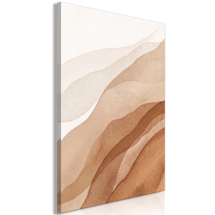 Canvas Brown-beige Waves - Modern Abstraction in Boho style 135955 additionalImage 2