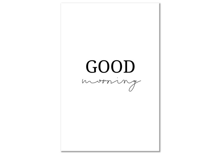 Canvas Good Morning - Positive Minimalist Inscription on a White Background 146155