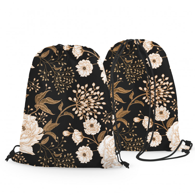 Backpack Floral elegance - composition with floral motif on a dark background 147355 additionalImage 2