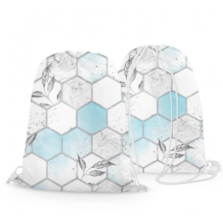 Backpack Subtle hexagons - composition in shades of white and blue 147555 additionalImage 3