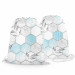 Backpack Subtle hexagons - composition in shades of white and blue 147555 additionalThumb 3