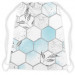 Backpack Subtle hexagons - composition in shades of white and blue 147555 additionalThumb 2