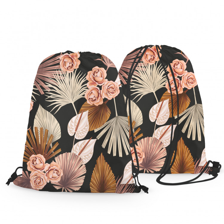 Backpack Elegant bouquet - red flowers and foliage in white and brown 147565 additionalImage 3