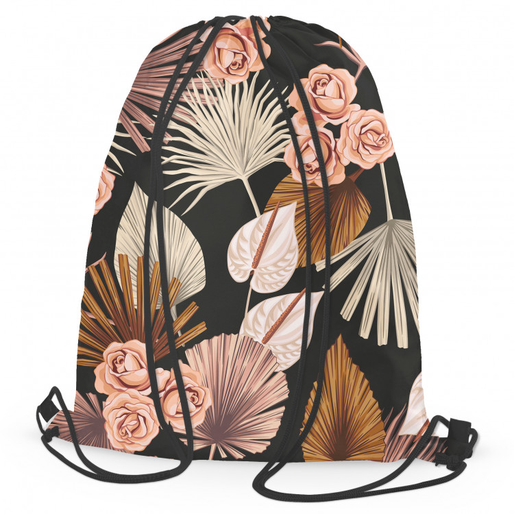 Backpack Elegant bouquet - red flowers and foliage in white and brown 147565