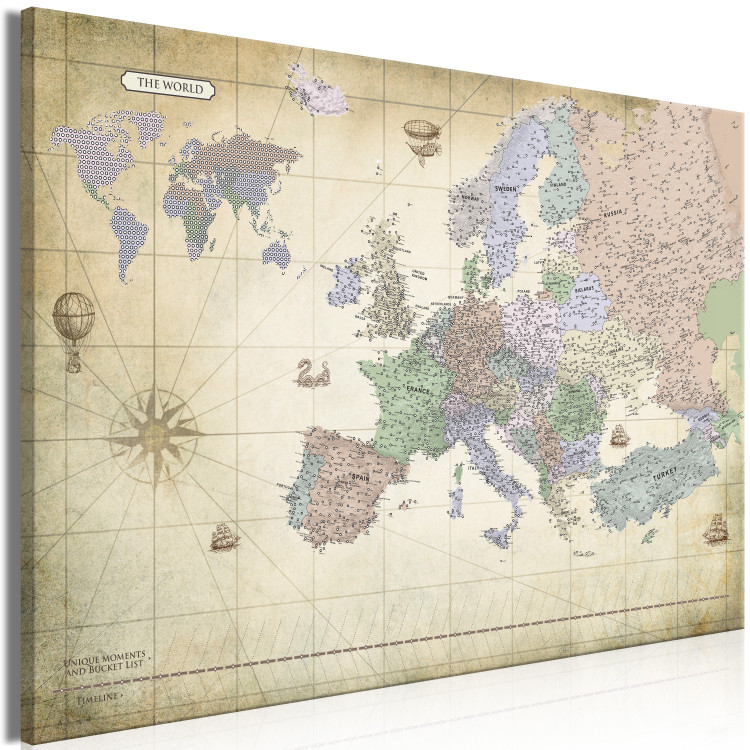 Canvas Map of Europe (1 Part) Wide 114075 additionalImage 2