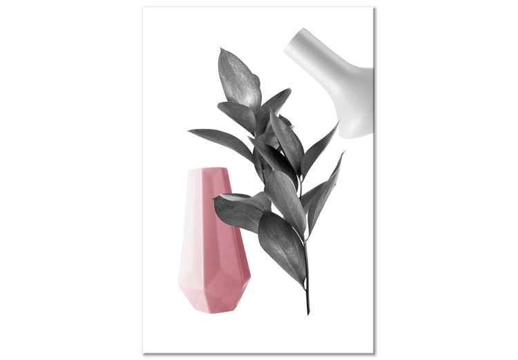 Canvas Leaves and vases - a modern composition with a botanical motif 123275