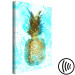 Canvas Golden pineapple - abstraction with a still life on a blue background 131675 additionalThumb 6