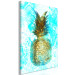 Canvas Golden pineapple - abstraction with a still life on a blue background 131675 additionalThumb 2