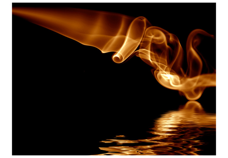Wall Mural Orange abstract smoke in a black background 97675 additionalImage 1