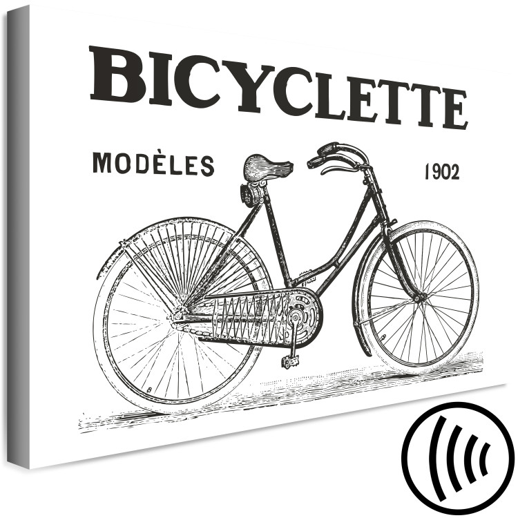 Canvas Old school vehicle - bicycle graphics in vintage line art style 115085 additionalImage 6