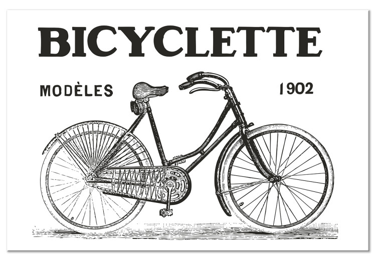 Canvas Old school vehicle - bicycle graphics in vintage line art style 115085