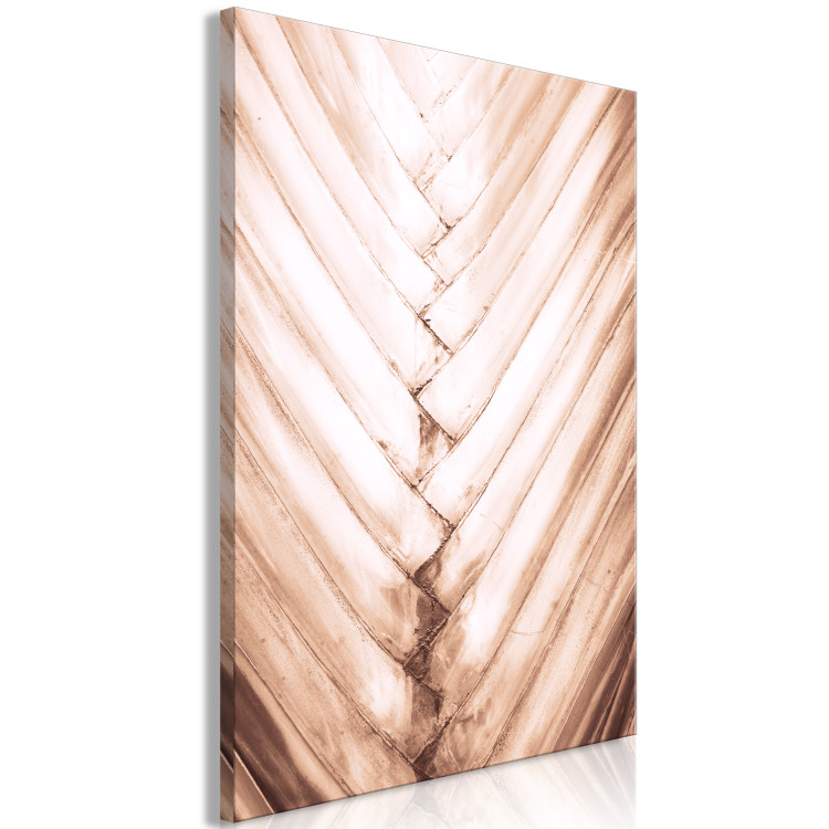 Canvas Slim leaves - Structure of a dry palm leaf in a delicate bronze 135285 additionalImage 2