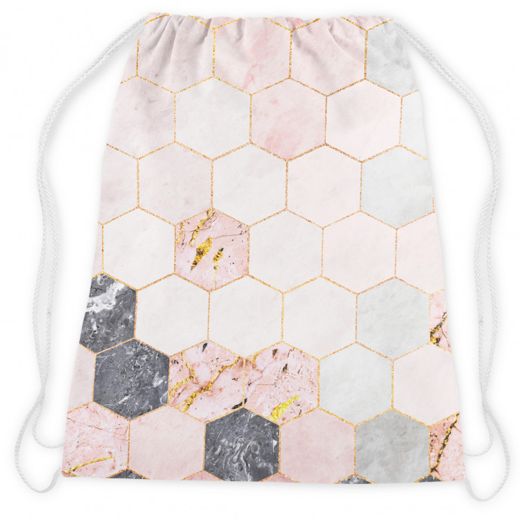 Backpack Marble hexagons - a marble glamour composition with golden pattern 147485 additionalImage 2