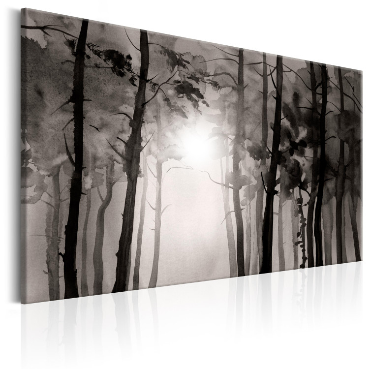 Canvas Road through the forest - a road among dark trees leading to the sun 97985 additionalImage 2