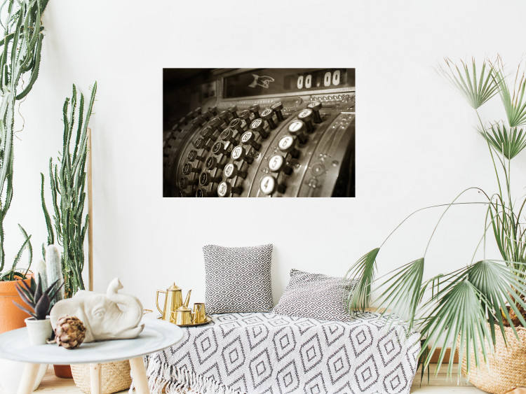 Poster Vintage Cash Register - sepia-toned composition with a retro-style metal cash register 116695 additionalImage 20