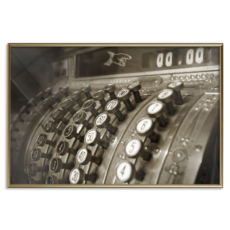 Poster Vintage Cash Register - sepia-toned composition with a retro-style metal cash register 116695 additionalImage 15