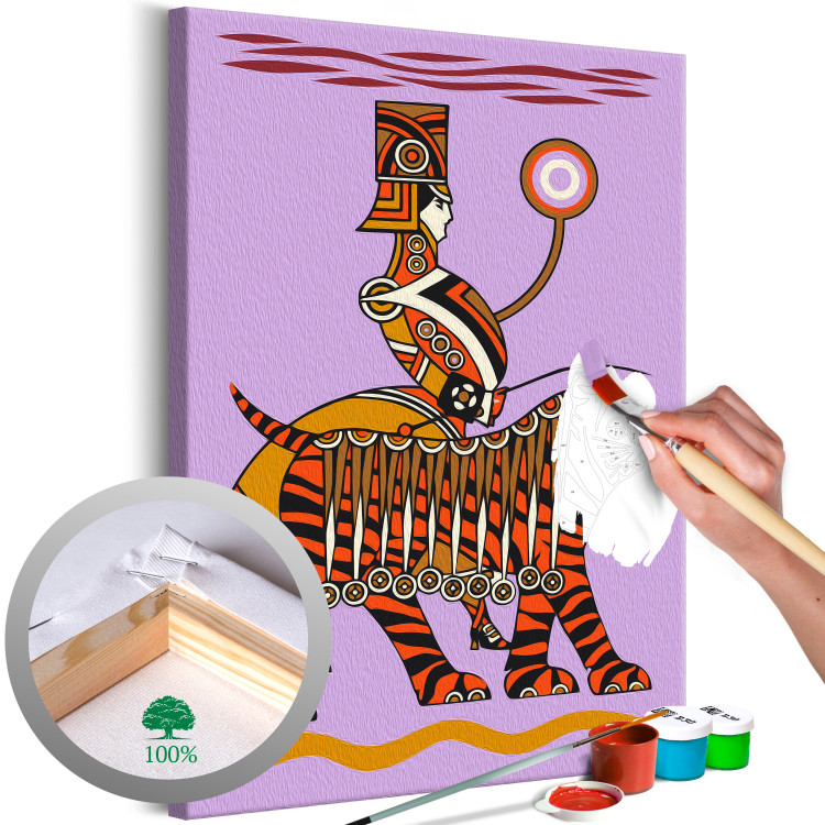Paint by Number Kit Unusual Companion - Dressed up Man With an Orange Tiger 144095