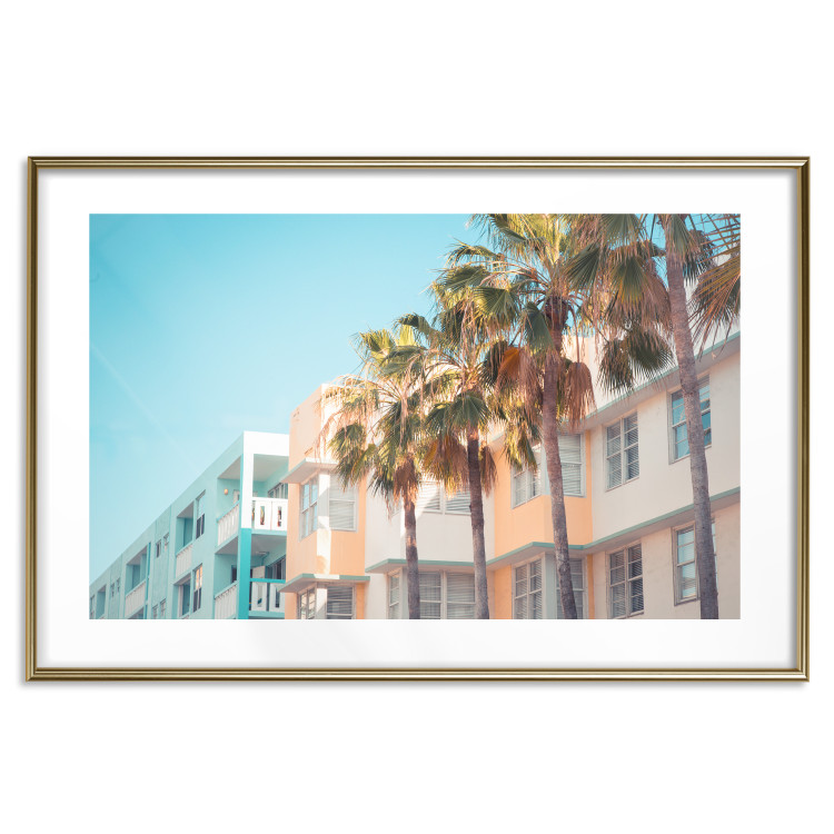 Poster The City of Miami - Palm Trees and the Florida Coast Architecture in Summer in Pastels 144495 additionalImage 20