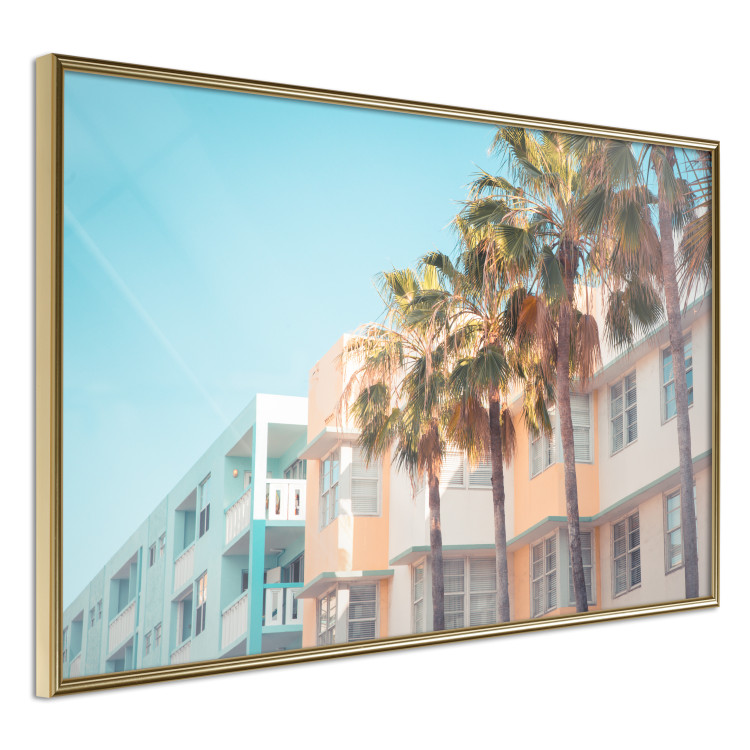 Poster The City of Miami - Palm Trees and the Florida Coast Architecture in Summer in Pastels 144495 additionalImage 5