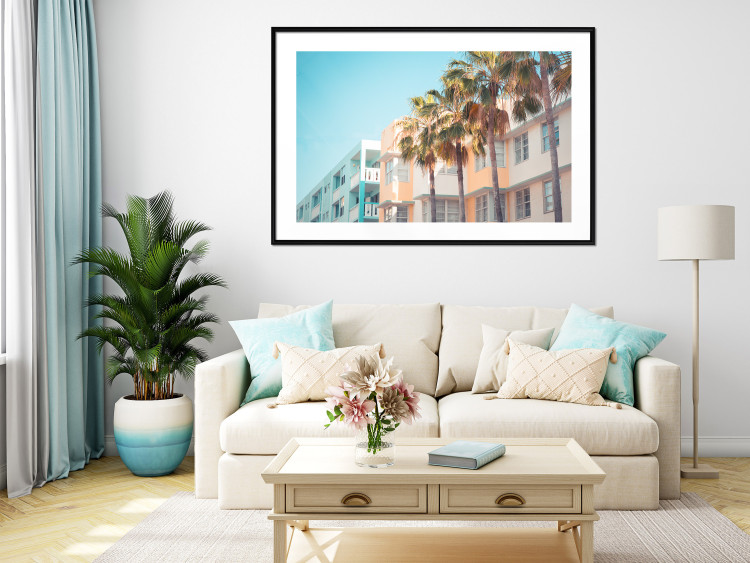 Poster The City of Miami - Palm Trees and the Florida Coast Architecture in Summer in Pastels 144495 additionalImage 14