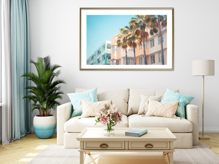 Poster The City of Miami - Palm Trees and the Florida Coast Architecture in Summer in Pastels 144495 additionalImage 10