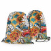 Backpack Oriental garden - graphic style dahlia flowers on abstract background 147595 additionalThumb 2
