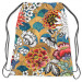 Backpack Oriental garden - graphic style dahlia flowers on abstract background 147595 additionalThumb 3