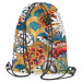 Backpack Oriental garden - graphic style dahlia flowers on abstract background 147595
