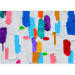 Wall Mural Colourful expression - painted pattern in coloured shapes on white background 90095 additionalThumb 3