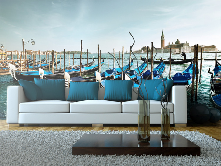 Wall Mural Blue gondolas in Venice - a cityscape of Italian architecture 97195