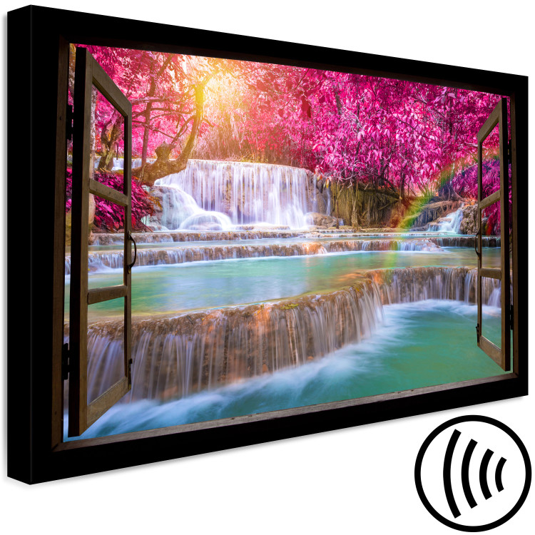 Canvas Pink Trees and Waterfall (1 Part) Wide 125006 additionalImage 6