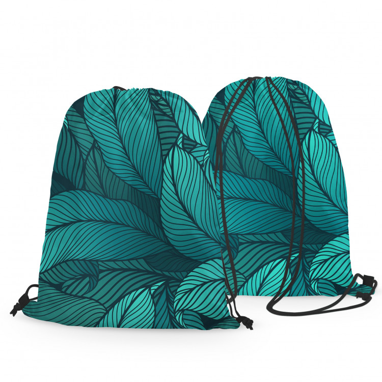 Backpack Leafy thickets - a graphic floral pattern in shades of sea green 147706 additionalImage 3