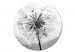 Round Canvas The Power of Nature - A Black and White Close-up of a Dandelion in the Wind 148606