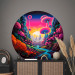 Round wallpaper Colorful Land - A Psychedelic Valley With a River in Intense Colors 151606