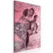 Canvas Angelic kiss - angels in love on an abstract, pink background 118216 additionalThumb 2