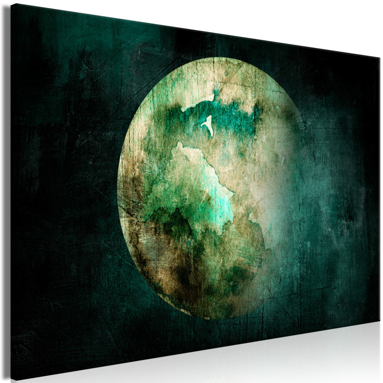 Canvas Primeval land - picture of the planet in blurry green colors 135016 additionalImage 2