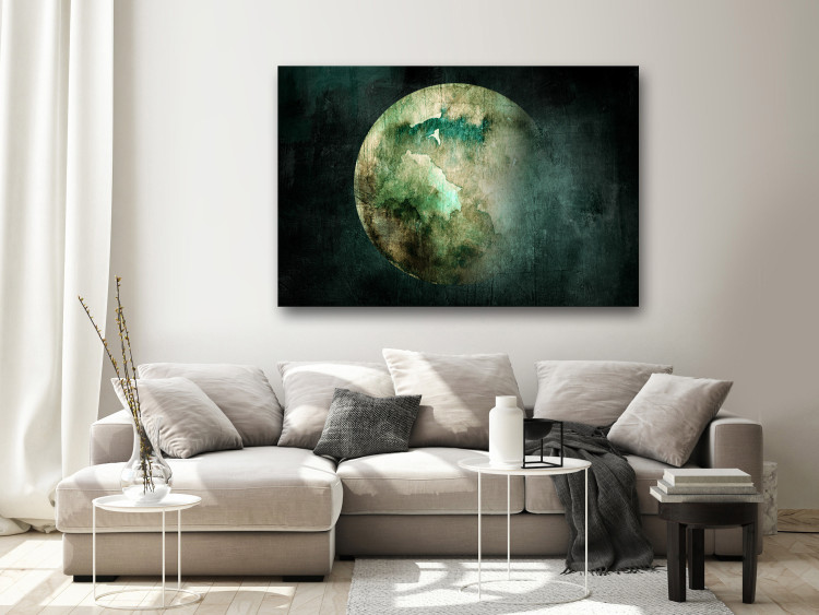 Canvas Primeval land - picture of the planet in blurry green colors 135016 additionalImage 3