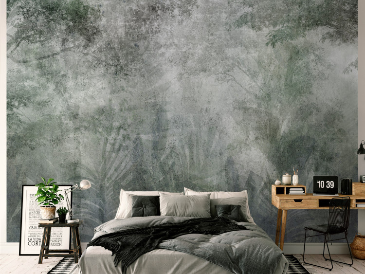Wall Mural Dark treescape - abstract grey background with concrete texture 137416