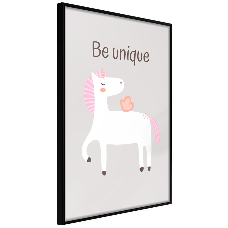 Poster Be Unique - Cheerful Unicorn and a Motivating Slogan for Kids 146616 additionalImage 2