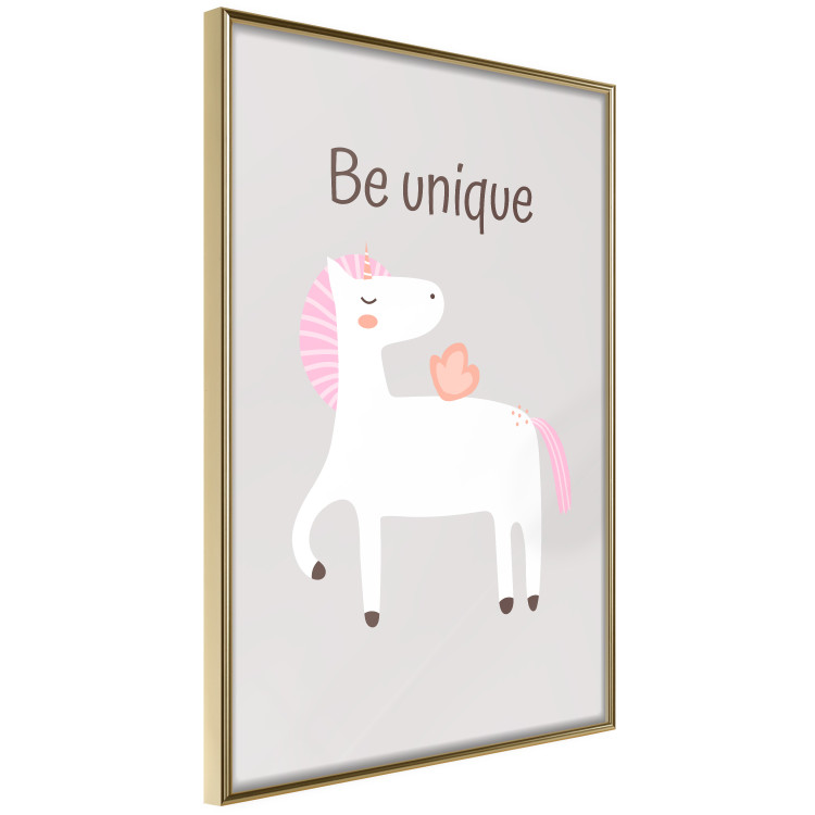Poster Be Unique - Cheerful Unicorn and a Motivating Slogan for Kids 146616 additionalImage 5