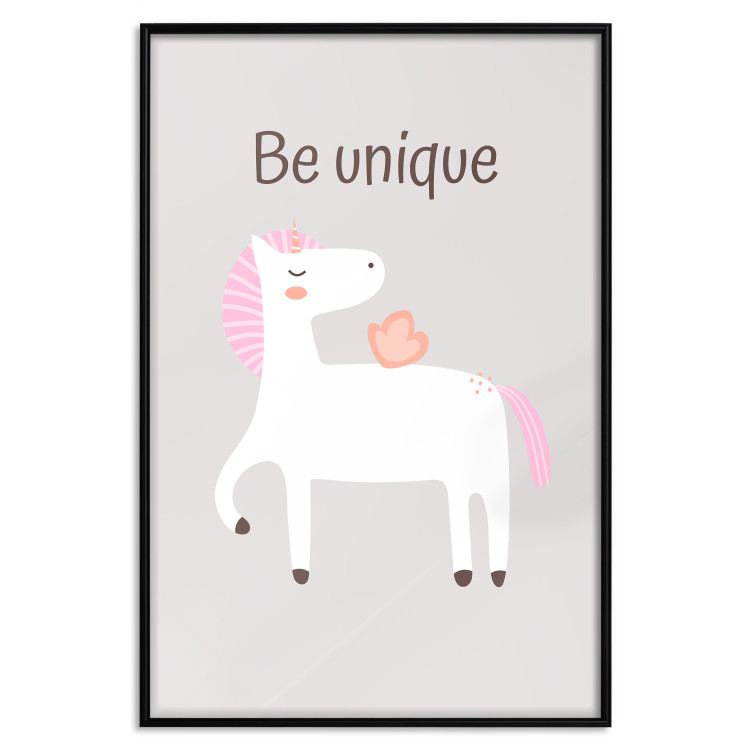 Poster Be Unique - Cheerful Unicorn and a Motivating Slogan for Kids 146616 additionalImage 16
